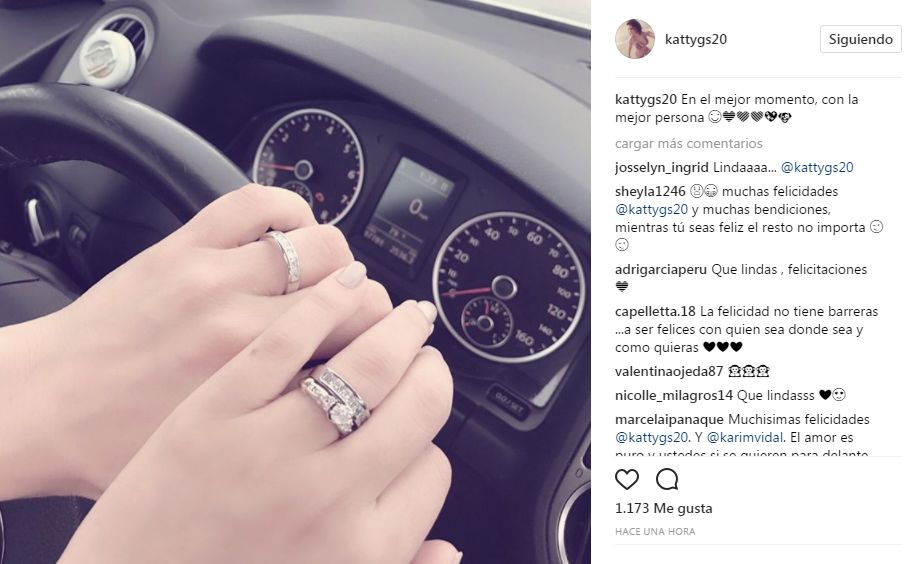 Katty García muestra anillo de compromiso
