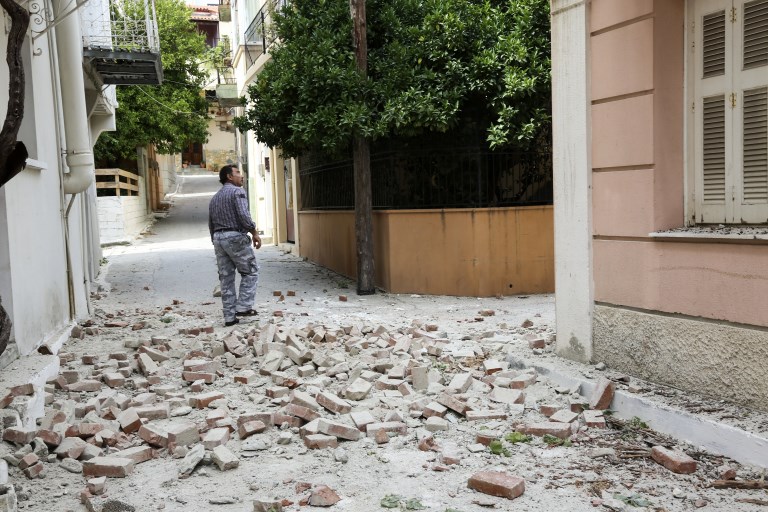 Daños generados por el terremoto en Lesbos Grecia