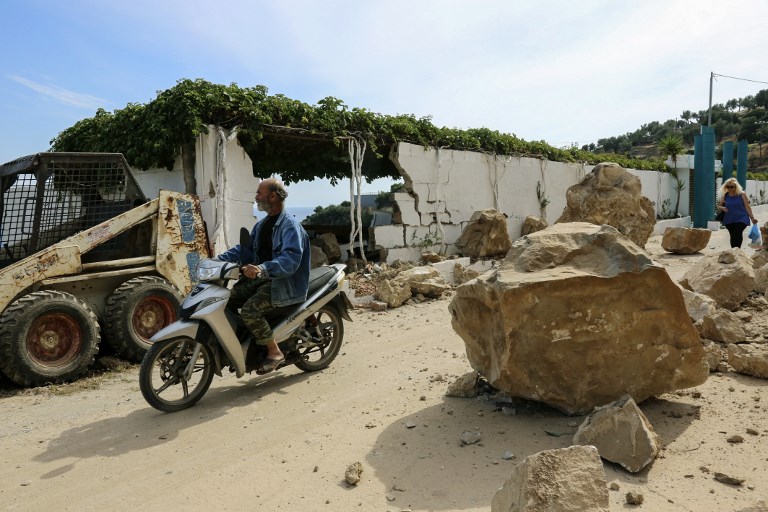 Daños generados por el terremoto en Lesbos Grecia