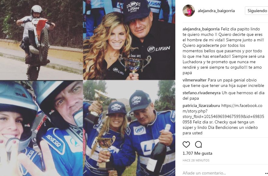 Alejandra Baigorria envió mensaje por el Día del padre