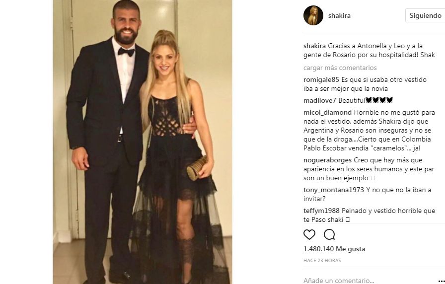 Shakira les deja mensaje a Lionel Messi y Antonella Roccuzzo tras su boda