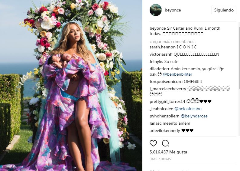 Beyoncé presentó a sus mellizos en Instagram