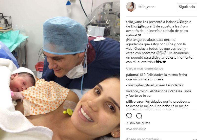 Vanessa Tello comparte foto de su bebé