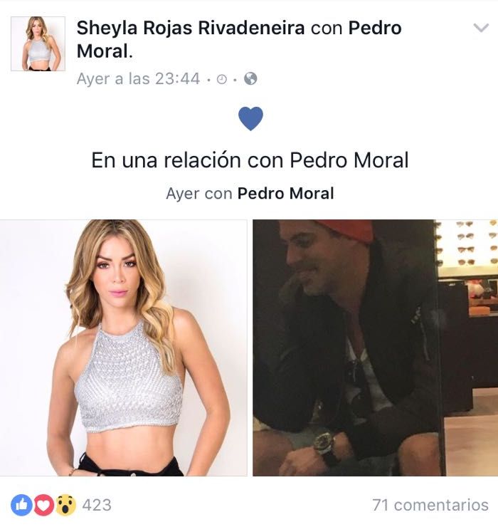 Sheyla Rojas y Pedro Moral ya son enamorados