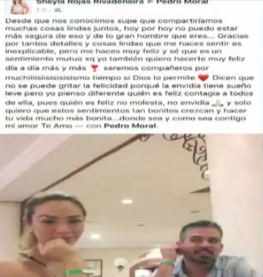 Sheyla Rojas dedica romántico mensaje a Pedro Moral