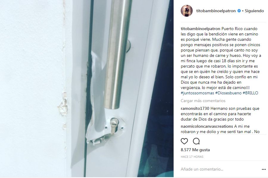 Tito El Bambino fue víctima de robo en Puerto Rico