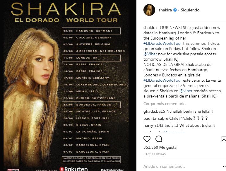Shakira El Dorado World Tour